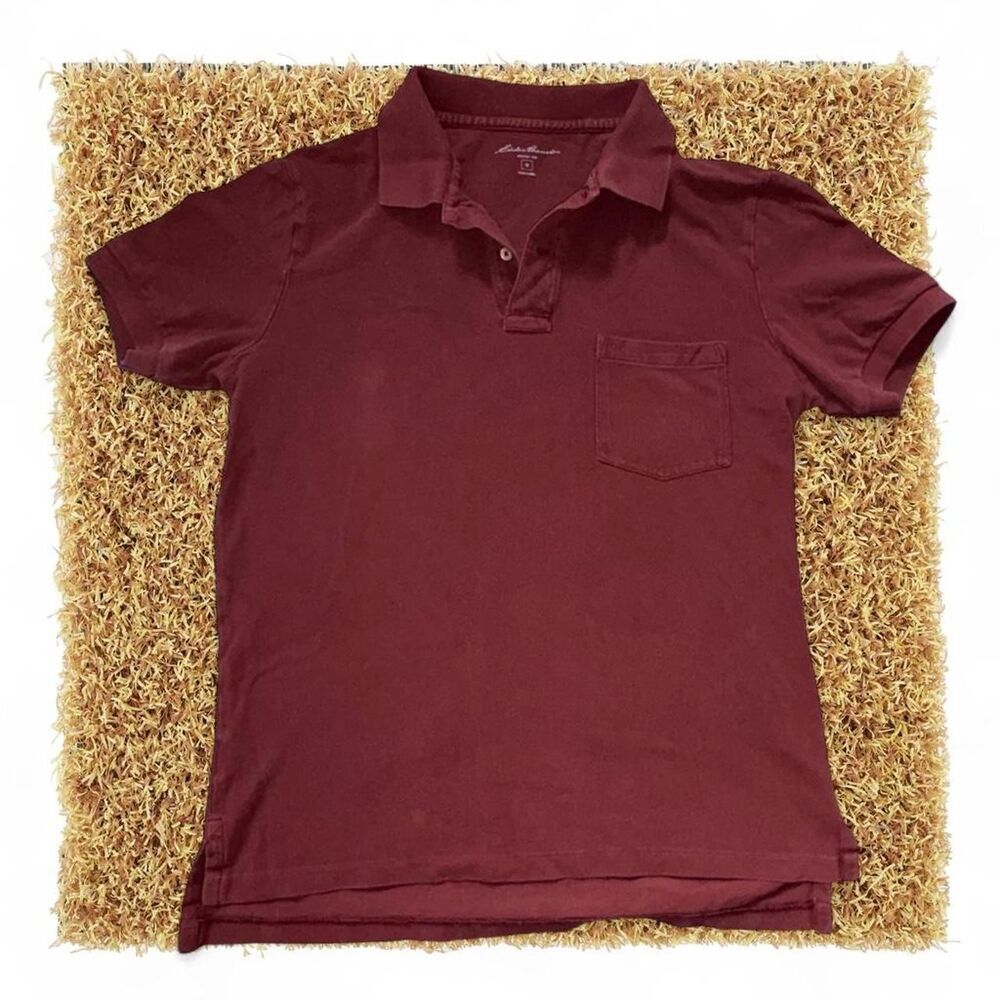 Eddie-bauer Men's Burgundy and Red Polo-shirts